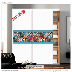 2017 New designs with flowers for ureau and wardrobe sliding door