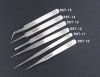 6 kinds Stainless steel tweezers anti-static tweezers elbow Fine Tip