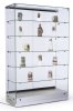 48&quot;w Glass Display Cabinet with 5 Height-Adjustable Glass Shelves and 10 Side Lights Curio Cabinet with Lockable Sliding