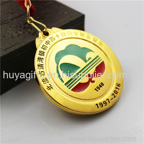 5cm Gold Champion Medal with Ribbon for Anniversary Souvenir