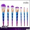 Mola 2017 create your own brand unicorn 7pcs sparking glitter makeup brush set