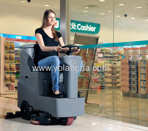 Dual brushescompact insustrial ride on auto floor scrubber cleaning machine