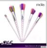 New Arrival hot sale 5pcs rainbow makeup brush synthetic brush knots