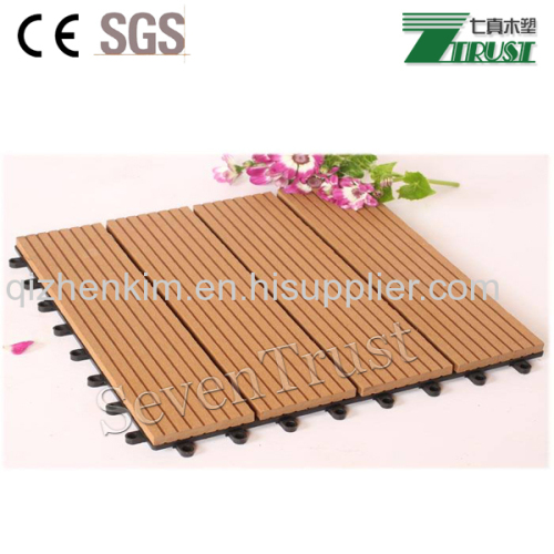  Outdoor WPC decking tiles interlocking plastic decking tile for rooftop garden and balcony