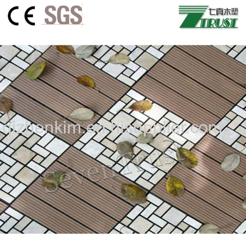  Outdoor WPC decking tiles interlocking plastic decking tile for rooftop garden and balcony