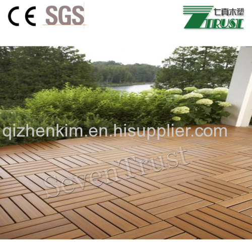  Outdoor WPC decking tiles interlocking plastic decking tile for rooftop garden and balcony