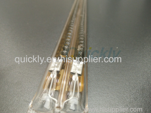 Golden quartz tube double infrared emitter