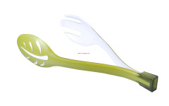 two tone/color/layer double injection plastic salad spoon fork & tong