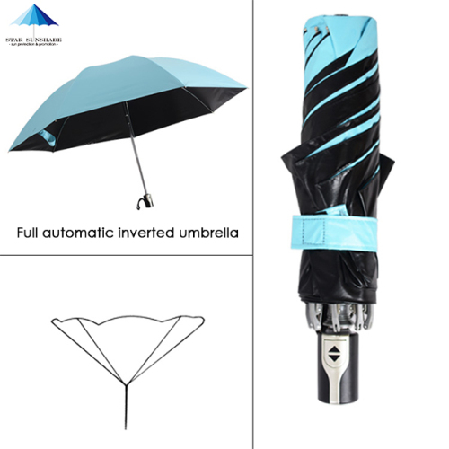 Full auto 3 folding umbrella with inverted function