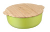 two tone/colour/layer double injection plastic bread box with bamboo cutting board