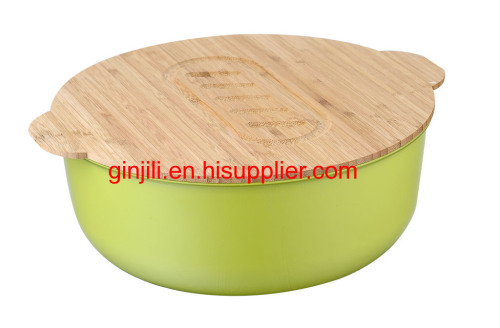 two tone/colour/layer double injection plastic bread box with bamboo cutting board