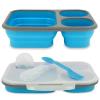silicone collapsible lunch box with 3 compartments