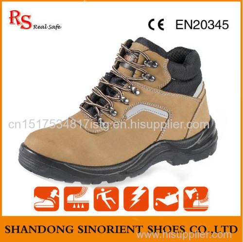 breathable lining nubuck leather safety shoes climbing shoes made in china gaomi city