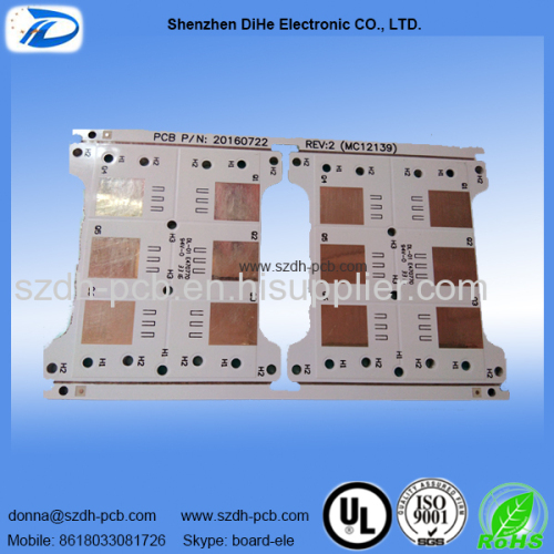 Single layer Metal core pcb with countersunk holes