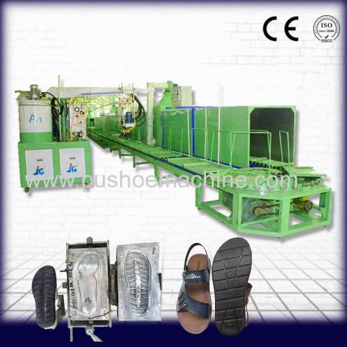 Double color machinery for shoe production