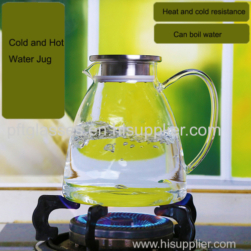 Cold water glass jugs for juice/tea and boil water heat resistant glass teapot
