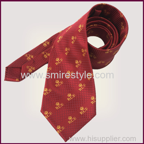 2017 New Design High Quality Red Silk Woven Tie with Custom logo