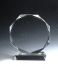 octangle logo engraved crystal glass award for souvenir