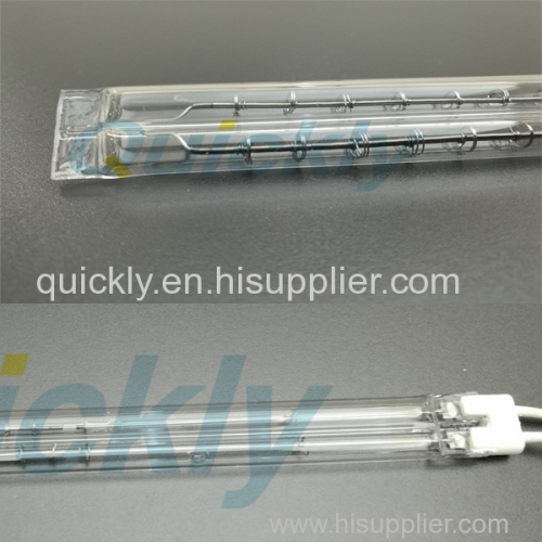 Shortwave twin tube halogen quartz lamps