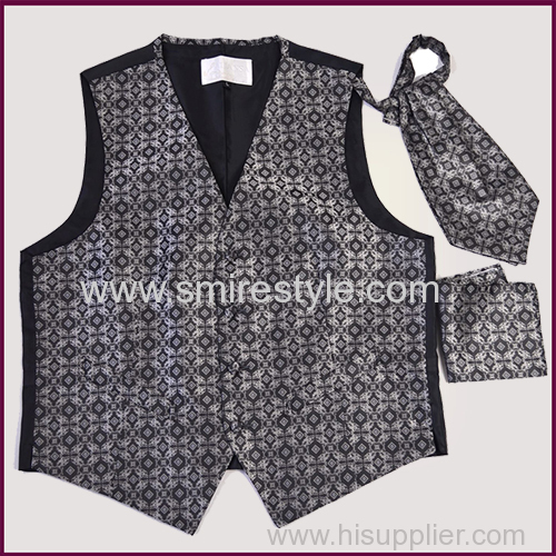 Durable eco Friendly 100% Silk Fabric Vest and bow tie set