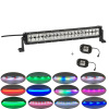 Straight 120W 22&quot; High Brightness Led light bar +2x flushmount Pods with Chaser RGB halo