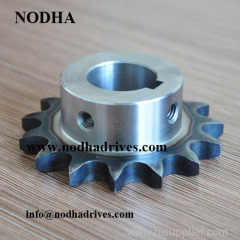 Finished bore roller chain sprocket with hard teeth