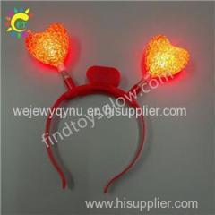 LED Light Up Love Red Heart Head Boppers Headband