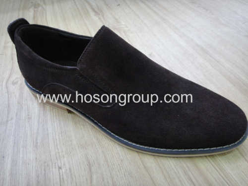 Suede mens casual flat shoes