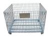 Foldable stackable heavy duty storage wire mesh container