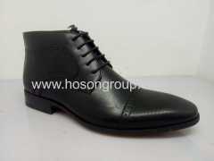 PU leather lace mens shoes black
