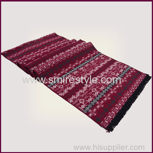 winter plaid silk woven scarf with brushed for men