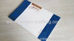 thin grid paper cover saddle stitched brochure printing