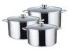 6 PCS CLASSICAL STAINLESS STEEL HIGH STOCK COOKING SAUCE POT COOKWARE SET