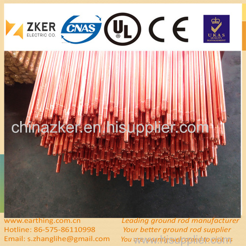 copper coated steel threaded earthing rod