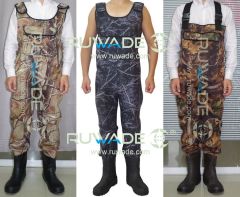 Men camo neoprene chest fly fishing wader