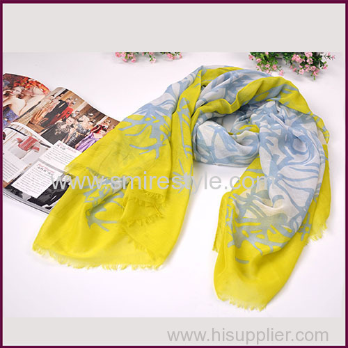 Hot Selling 2017 Colorful Fashionable Polyester Printed Voile Scarf for Women