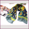 Colorful Digital Printed Polyester Shawls and Wraps Girls Silk Feel Long Shawl