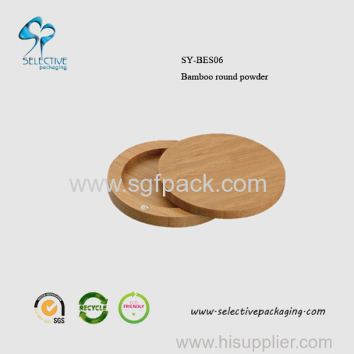 Wood rotating powder case magnetic buckle cap