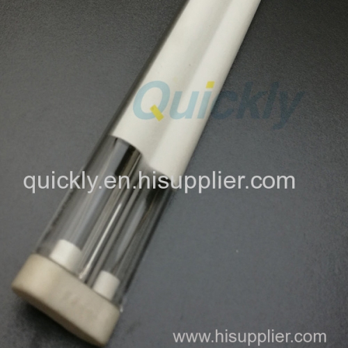 Quartz heating tube with ceramic white reflector