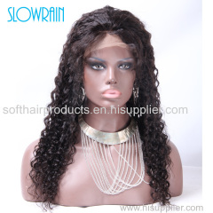 Silk top curly full lace human hair wig for fashion women silk base kinky curly lace front wig 130 hair density