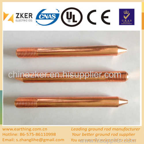 pure copper coated ground rod