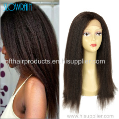 Coarse Yaki Front Lace Human Hair Wigs Brazilian Kinky Straight Lace Wig Glueless Full Lace Human Hair Wigs Black Women
