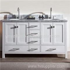 60 White Shaker Style Bathroom Storage Vanity Double With Drawers