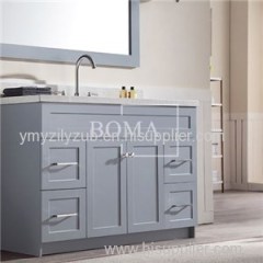 48 In Grey Shaker Style Bathroom Vanity Cabinets With Drawers