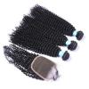 Malaysian Virgin Hair Kinky Curl 3 Pcs Hair Bundles With 1 Pc Lace Closure