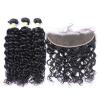 Indian Virgin Hair Deep Wave 3 Pcs Hair Bundles With 1 Pc Silk Base Closure