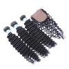 Malaysian Virgin Hair Deep Curl 3 Pcs Hair Bundles With 1 Pc 13*4 Lace Frontal