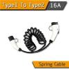 Type1 To Type2 16A Spring EV Cable J1772 To IEC 62196-2 Nissan Leaf Portabls Charging Station