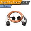 Type2 16A 3 Phase Male To Female EV Charging Cable For Car Station