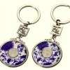 Initial Blue And White Porcelain Keychains And Design Ceremic Key Rings